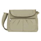 Travelon Anti-theft Signature Flap Compartment Crossbody Bag, Adult Unisex, Beig/green (beig/khaki)