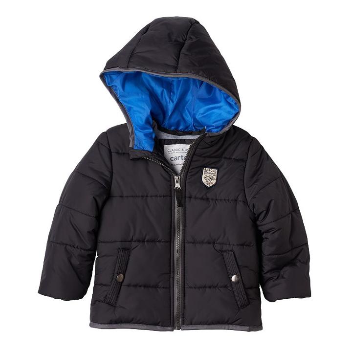 Boys 4-7 Carter's Heavyweight Fleece-lined Solid Jacket, Boy's, Size: 4, Black