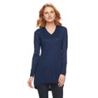Women's Apt. 9&reg; V-neck Tunic Sweater, Size: Xxl, Dark Blue