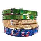 Girls 4-16 3-pk. Spring Mix Shiny Belts, Size: S-m, Multicolor