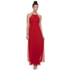 Juniors' Speechless Embellished Halter Full-length Dress, Girl's, Size: 13, Dark Red