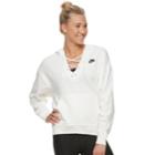 Women's Nike Sportswear Lace-up Hoodie, Size: Medium, White