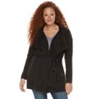 Plus Size Rock & Republic&reg; Draped Cardigan, Women's, Size: 0x, Black