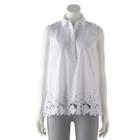 Women's Dana Buchman Lace-hem Sleeveless Shirt, Size: Xs, White