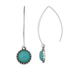 Simulated Turquoise Cabochon Threader Earrings, Women's, Turq/aqua
