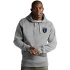 Men's Antigua San Jose Earthquakes Victory Pullover Hoodie, Size: 3xl, Light Grey