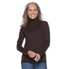 Women's Croft & Barrow&reg; Essential Turtleneck Top, Size: Xxl, Dark Brown
