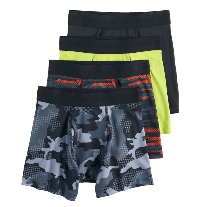 Boys 8-20 Tek Gear&reg; 4-pk Performance Underwear, Size: 14-16, Orange