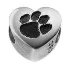 Fiora Sterling Silver Clemson Tigers Logo Heart Bead, Women's, Grey