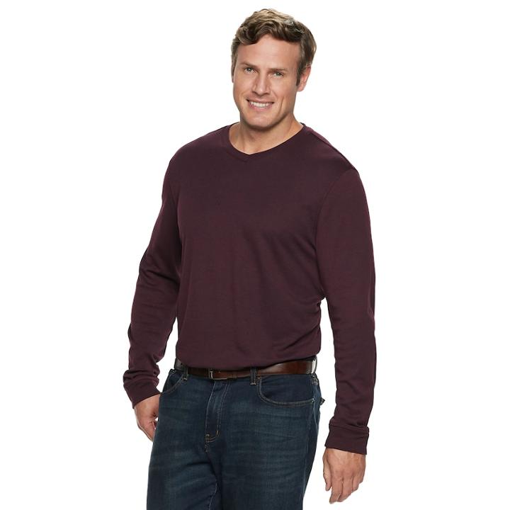 Big & Tall Croft & Barrow&reg; Classic-fit Easy-care V-neck Tee, Men's, Size: 3xb, Drk Purple