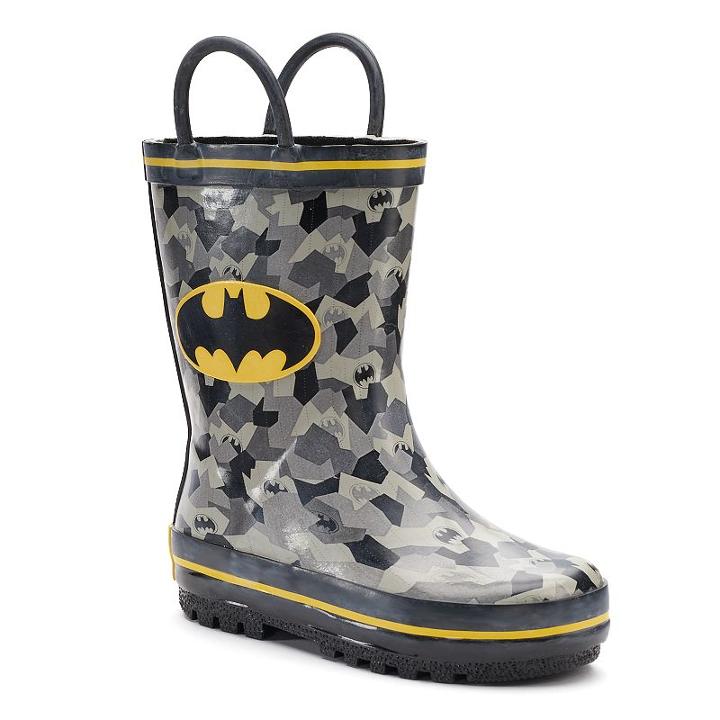 Dc Comics Batman Toddler Boys' Waterproof Rain Boots, Size: 11, Grey