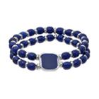 Chaps Blue Beaded Double Strand Stretch Bracelet, Women's, Navy