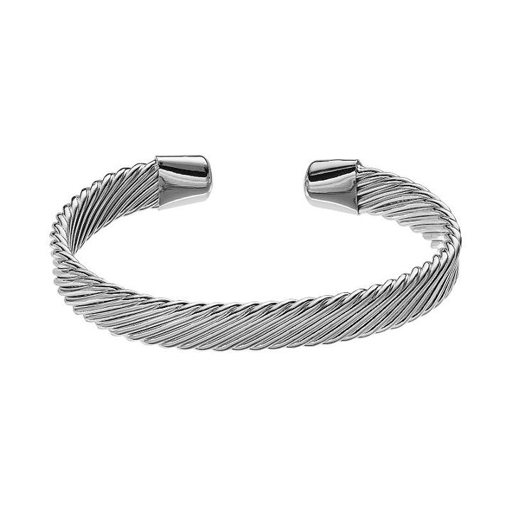 Textured Cuff Bracelet, Women's, Grey