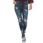 Juniors' Mudd&reg; Destructed Skinny Jeans, Teens, Size: 5, Blue Other