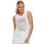Juniors' Shirttail Hem Peace Graphic Tank, Teens, Size: Xl, White