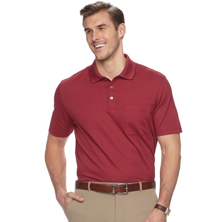 Big & Tall Van Heusen Classic-fit Striped Stretch Polo, Men's, Size: Xl Tall, Light Red