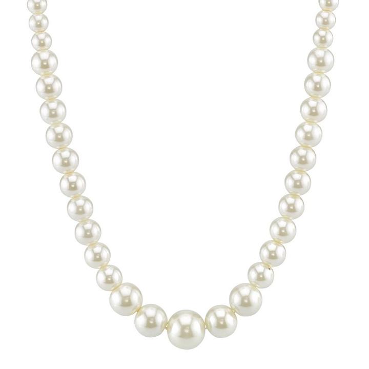 1928 Graduated Simulated Pearl Necklace, Women's, Size: 16, White