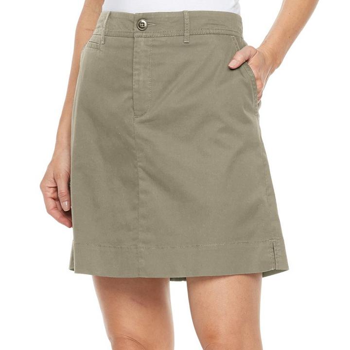 Women's Croft & Barrow&reg; Solid Twill Skort, Size: 12, Green