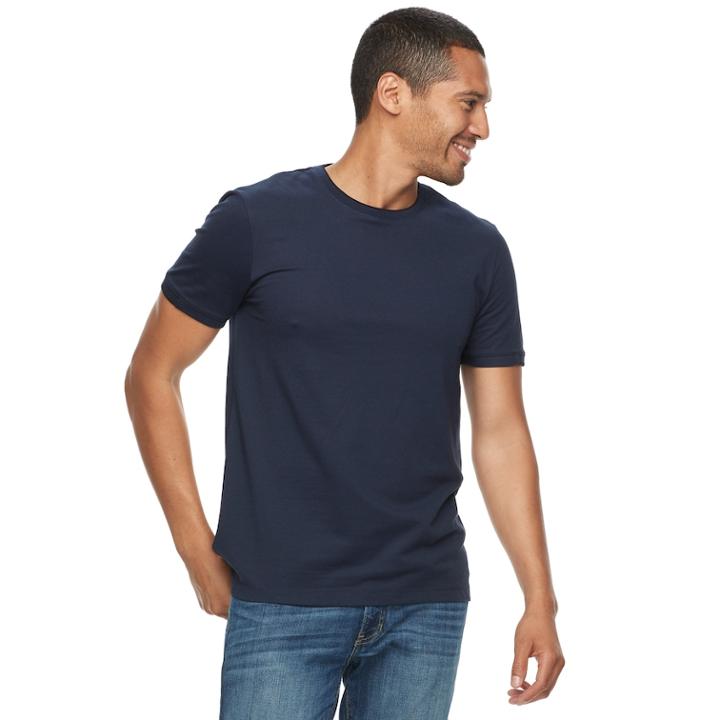 Men's Apt. 9&reg; Premier Flex Stretch Crewneck Tee, Size: Medium, Blue