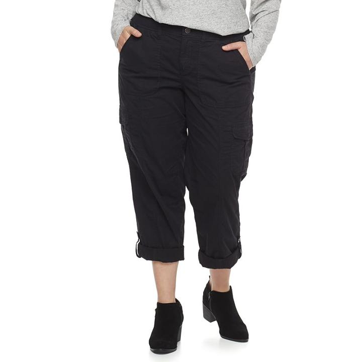 Plus Size Sonoma Goods For Life&trade; Utility Capris, Women's, Size: 20w T/l, Black
