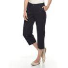 Petite Croft & Barrow&reg; Essential Twill Capri Pants, Women's, Size: 10 Petite, Blue (navy)