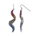 Crystal Sterling Silver Swirl Drop Earrings, Women's, Multicolor