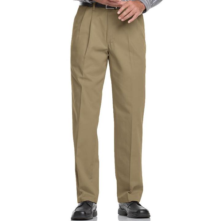 Men's Lee Relaxed-fit Stain Resist Pleated Pants, Size: 40x32, Lt Brown