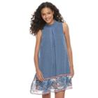 Juniors' Speechless Smocked Mock Neck Shift Dress, Girl's, Size: Small, White Oth