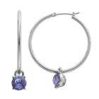 Dana Buchman Stone Drop Nickel Free Hoop Earrings, Women's, Purple