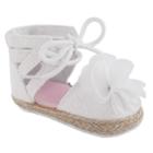 Baby Girl Wee Kids Eyelet & Flower Sandal Crib Shoes, Size: 2, White