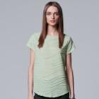 Women's Simply Vera Vera Wang Essential Windy Jacquard Tee, Size: Medium, Lt Green