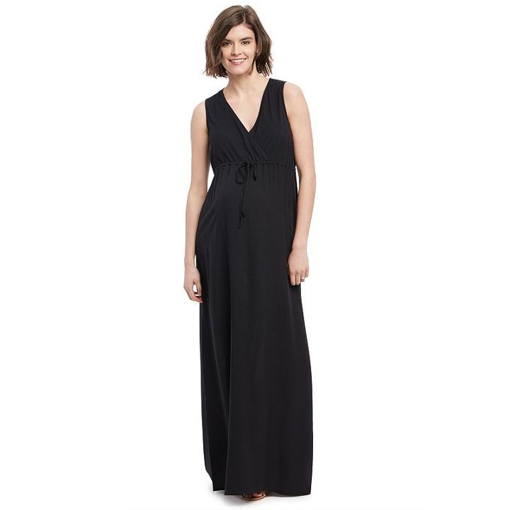 Maternity Oh Baby By Motherhood&trade; Surplice Maxi Dress, Women's, Size: Small, Black