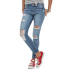 Juniors' Almost Famous Mid-rise Ripped Skinny Jeans, Teens, Size: 9, Orange