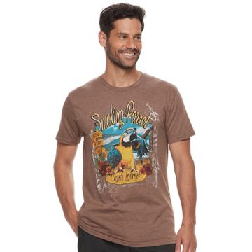 Men's Cotton Links Tropical Graphic Tee, Size: Large, Med Brown