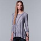 Women's Simply Vera Vera Wang Textured Asymmetrical Top, Size: Medium, Med Purple
