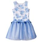 Toddler Girl Lavender By Us Angels Drop Waist Rosette Dress, Size: 4t, Blue