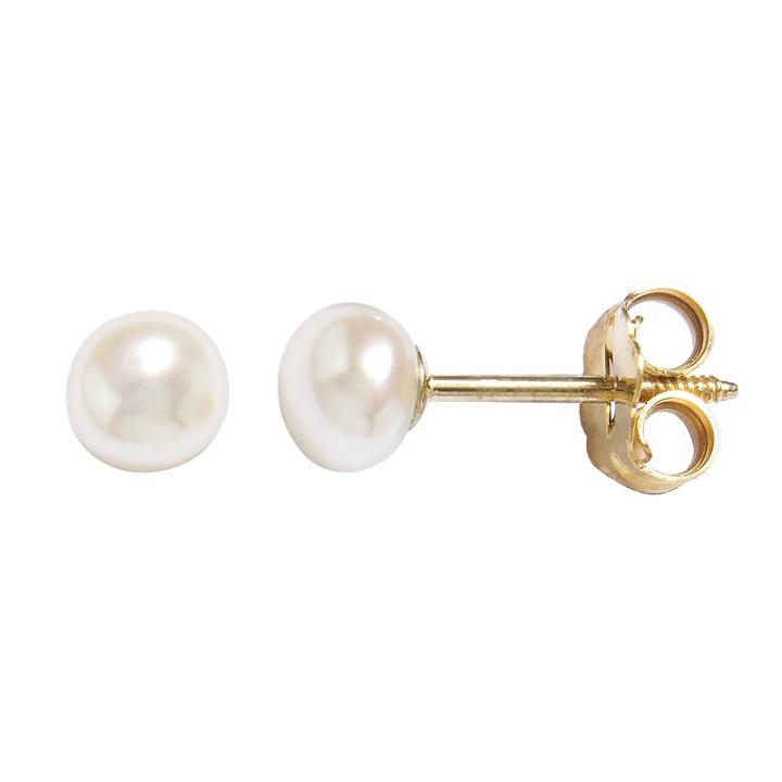 14k Gold Freshwater Cultured Pearl Stud Earrings, Girl's, Yellow