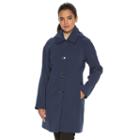 Women's Towne By London Fog Hooded Rain Jacket, Size: Small, Dark Blue
