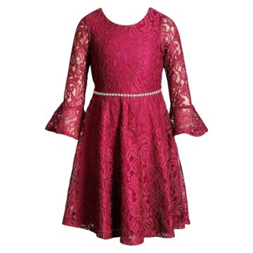 Girls 7-16 Emily West Lace Bell Sleeve Dress, Size: 14, Pink