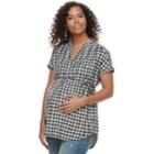 Maternity A:glow Plaid Cotton Top, Women's, Size: Xl-mat, Black