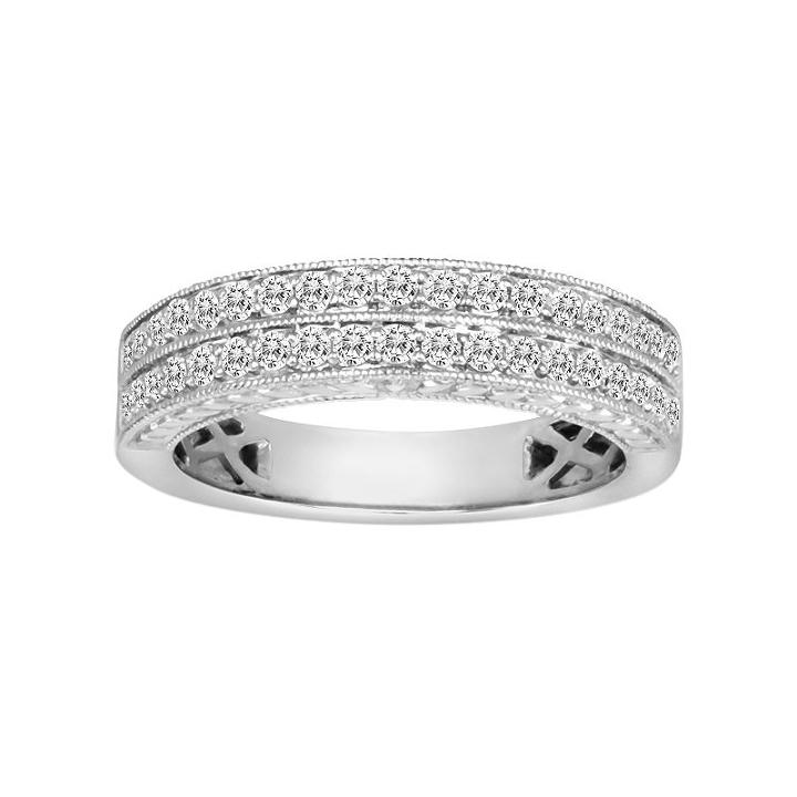 14k White Gold 1/2 Carat T.w. Igl Certified Diamond Wedding Ring, Women's, Size: 5.50