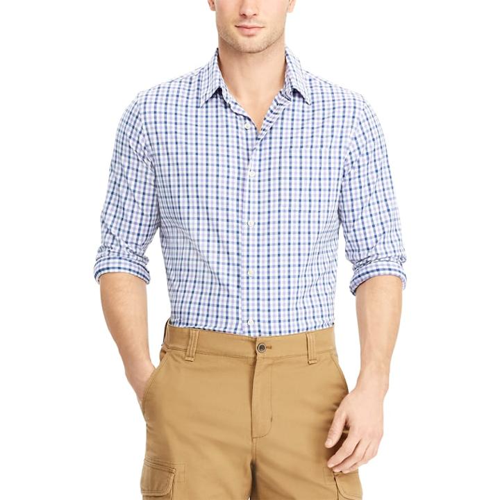 Men's Chaps Classic-fit Moisture-wicking Woven Button-down Shirt, Size: Medium, Purple