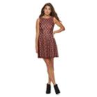 Juniors' Speechless V-back Lace Skater Dress, Girl's, Size: 7, Dark Red