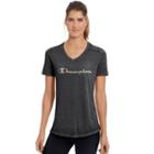 Women's Champion Authentic Wash Graphic Tee, Size: Small, Black