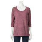 Women's French Laundry Studded Raglan Tee, Size: Medium, Drk Purple