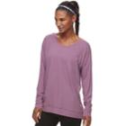 Women's Tek Gear&reg; Cross Back Long Sleeve Tee, Size: Medium, Med Purple