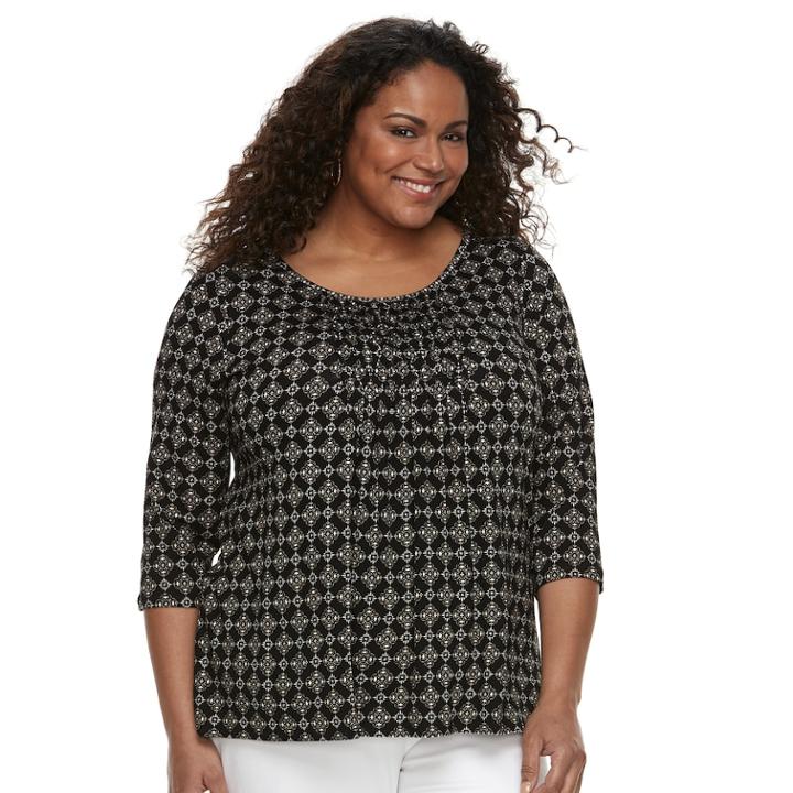 Plus Size Croft & Barrowr Peasant Top, Women's, Size: 2xl, Lt Beige