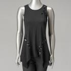Women's Simply Vera Vera Wang Sequin Handkerchief Tank, Size: Large, Black