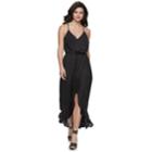 Women's Jennifer Lopez Ruffle Satin Faux-wrap Dress, Size: Large, Black
