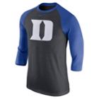 Men's Nike Duke Blue Devils Tri-blend Raglan Tee, Size: Large, Dark Grey